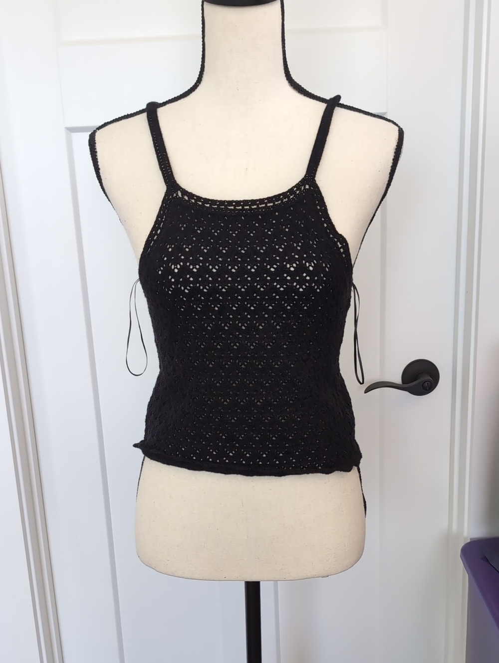 French Connection Black Crochet Camisole
